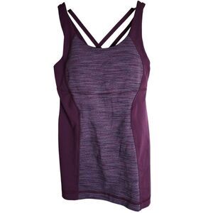 Lululemon Energy Tank Top Women's 6* Plum‎ Purple Strappy Mesh Yoga